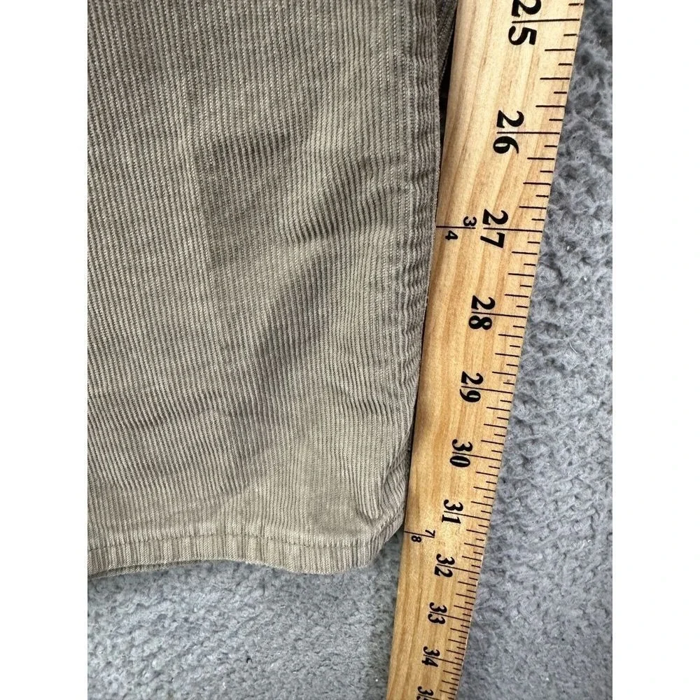 J Crew Pants Men 34X32 Tan Corduroy Straight Leg Flat Front 5 Pocket 100% Cotton